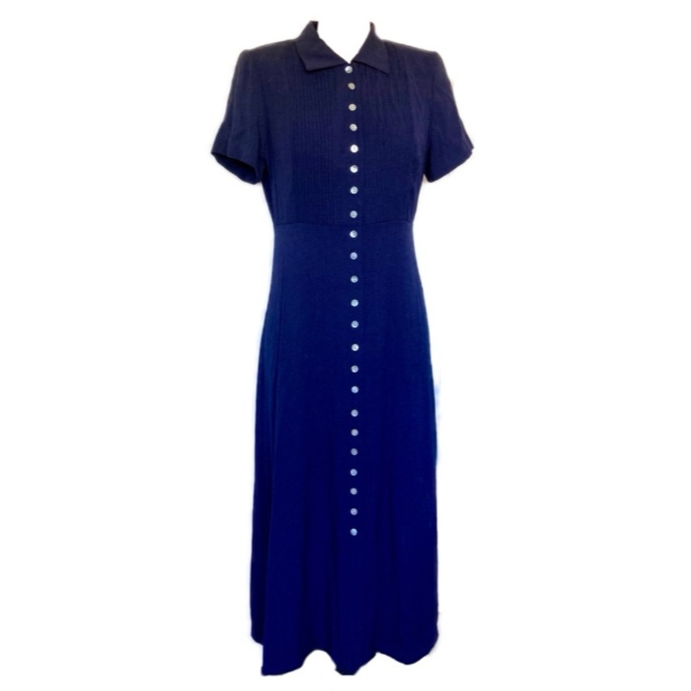 Sag Harbor Blue Button Up Midi Dress